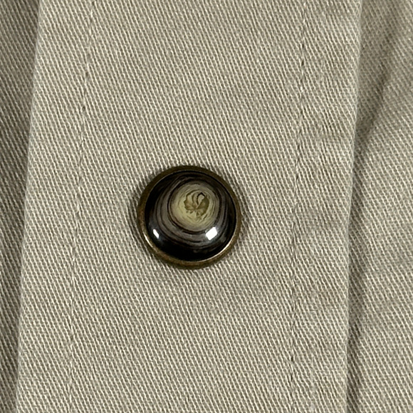 Panhandle Slim Shirt Adult MEDIUM Brown Western Cowboy Stone Pearl Snap - Picture 5 of 9